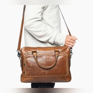 Frye Logan Zip Leather Briefcase